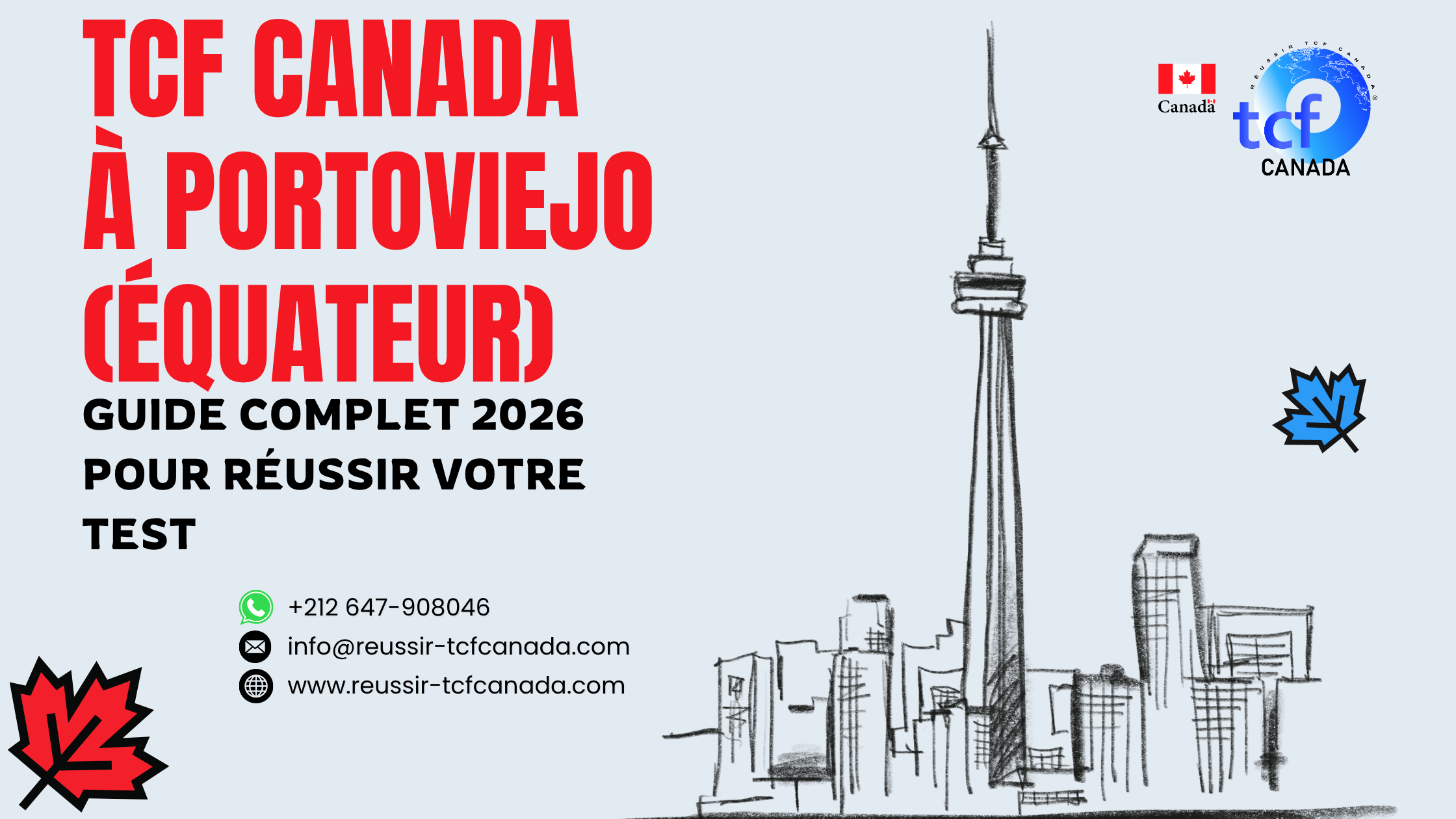 Préparez le TCF Canada à Portoviejo : centres, conseils et méthodologie pour réussir votre test 2026.