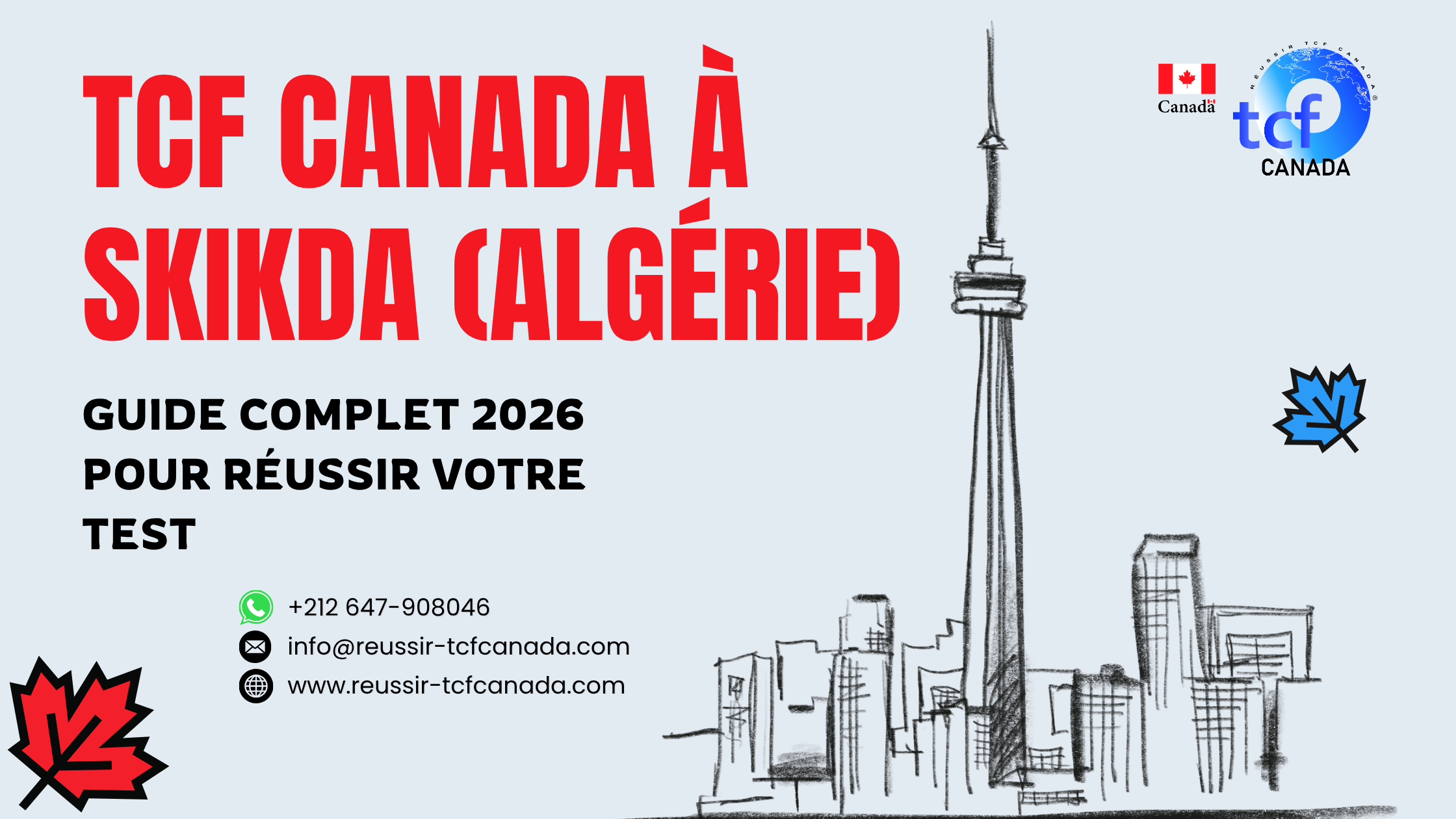 Préparez et passez le TCF Canada à Skikda : centres, inscription, conseils, ressources et méthodes pour réussir votre test en 2026.
