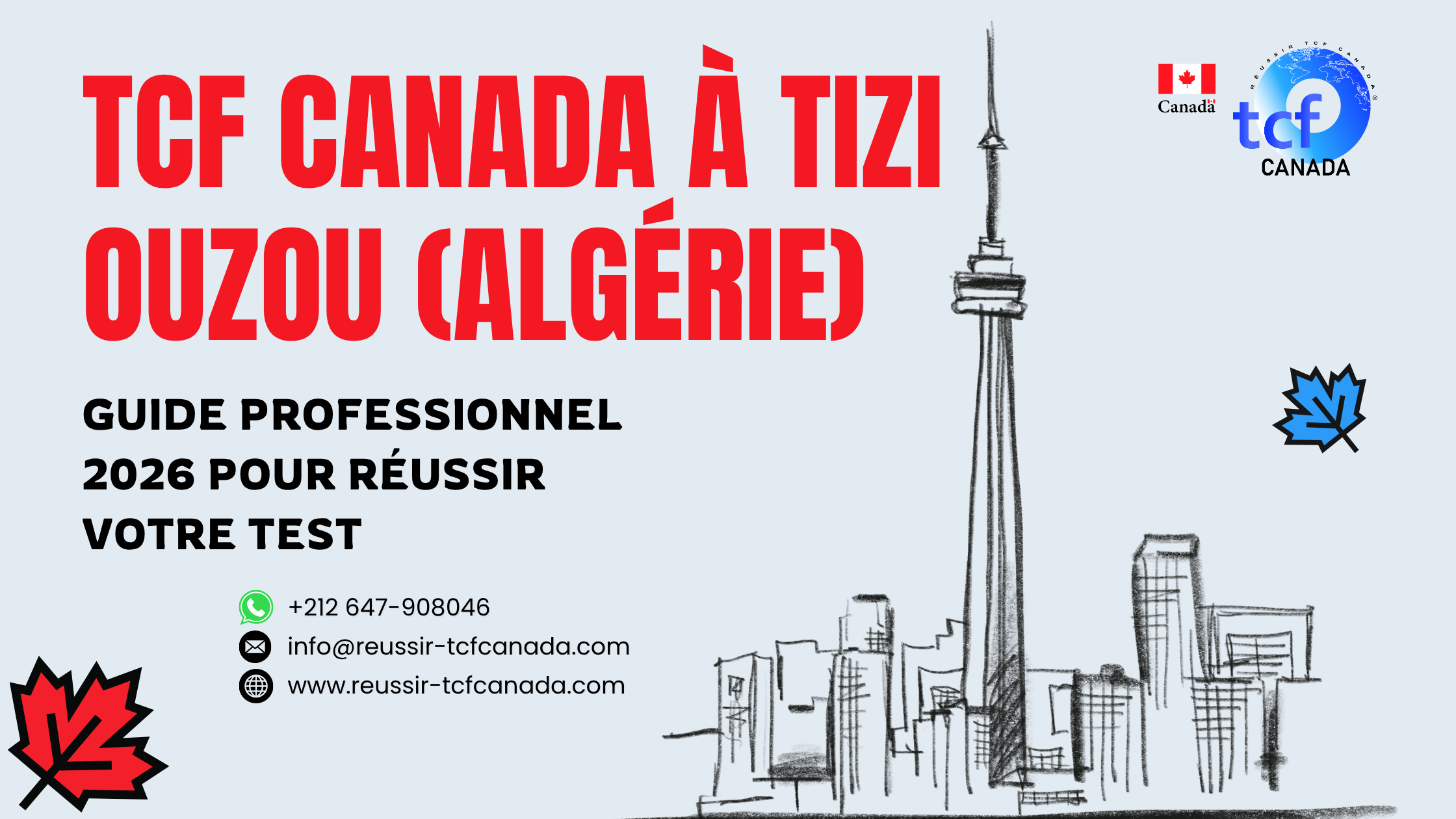 Préparation complète au TCF Canada à Tizi Ouzou : centres, méthodes, conseils et ressources pour réussir votre test en 2026.