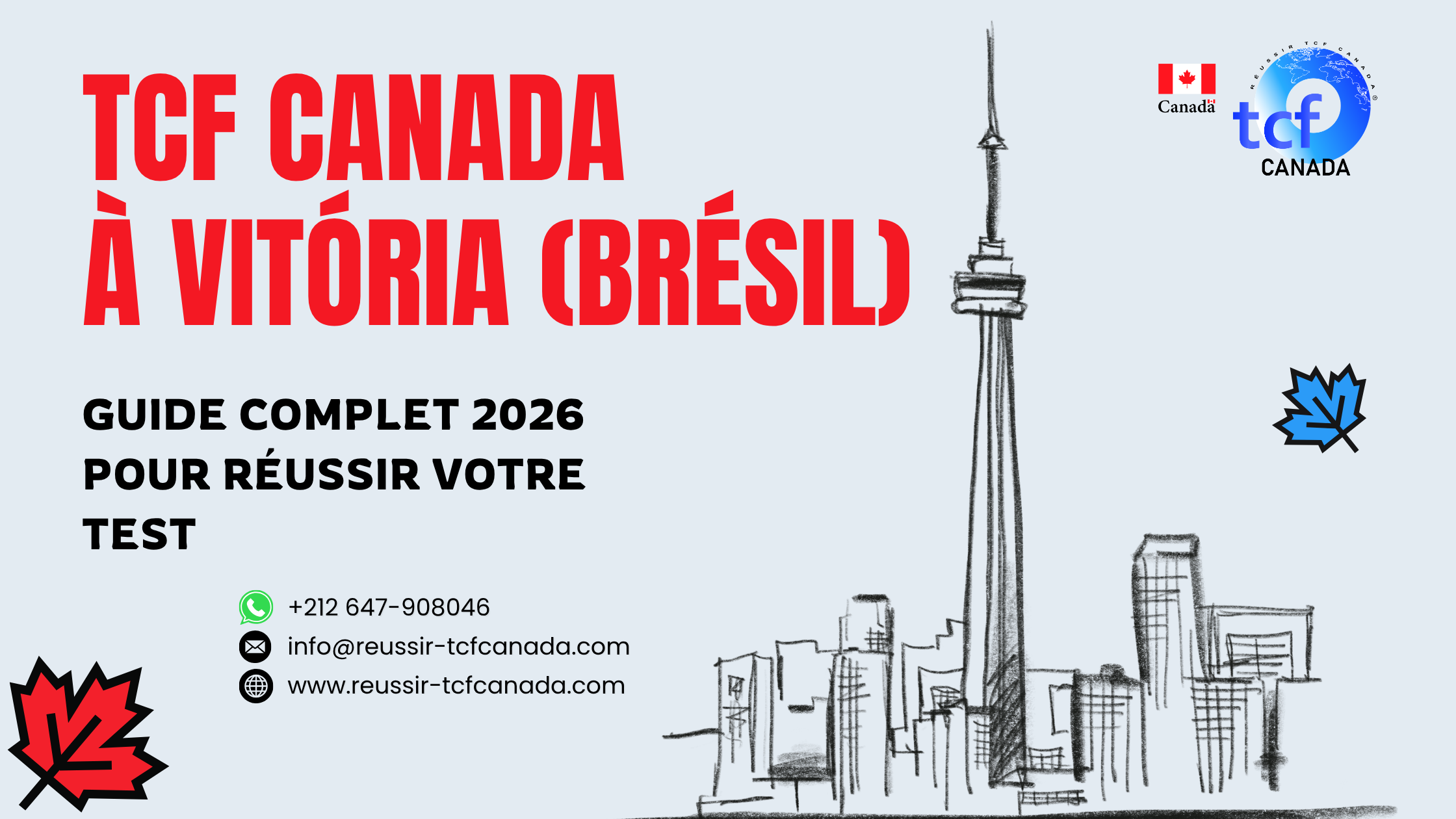 TCF Canada à Vitória : centres, conseils, préparation en ligne, Pack Nabil et stratégies pour réussir votre test en 2026.