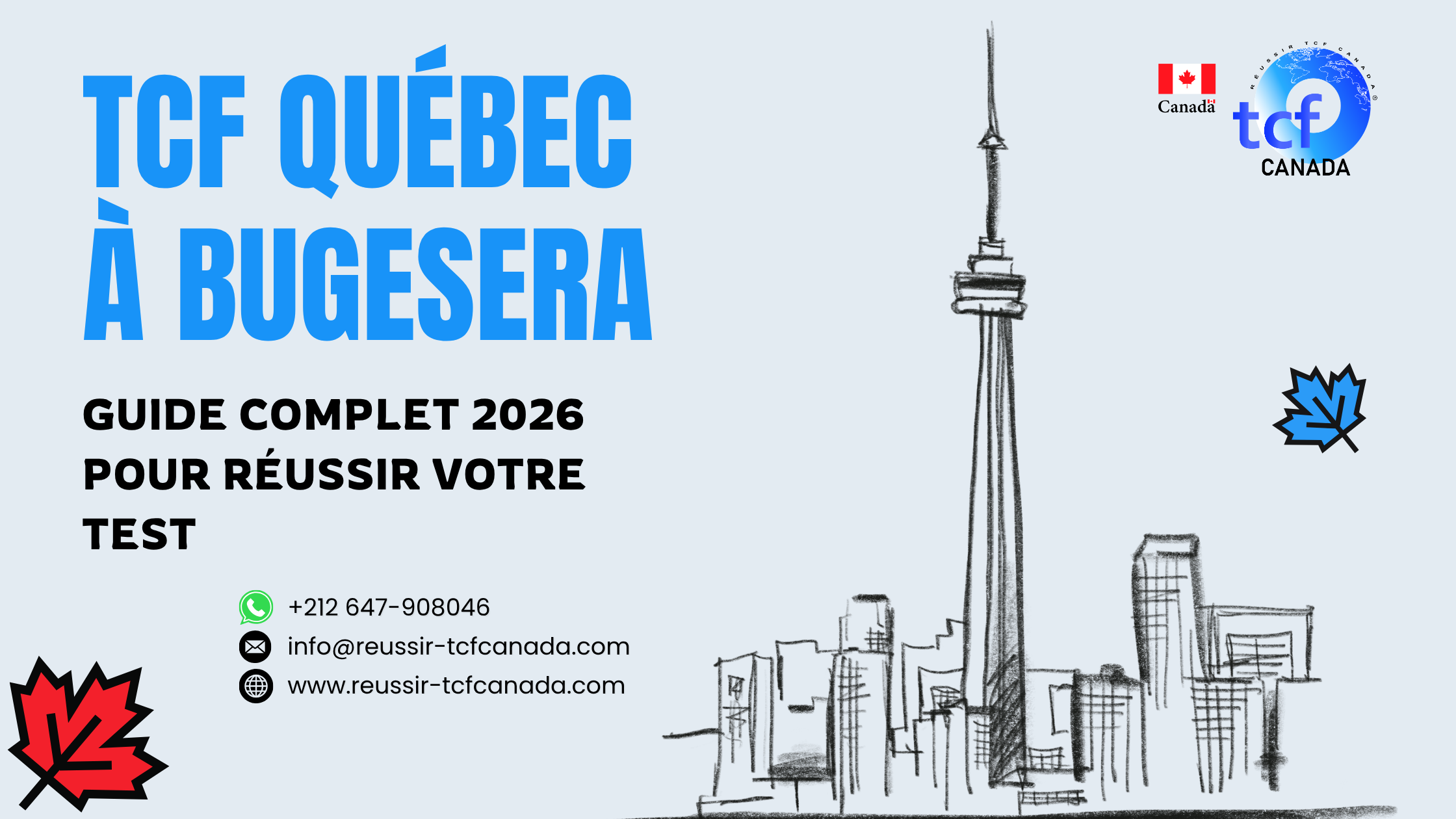 Préparez le TCF Québec à Bugesera avec les Packs Nabil : tests identiques, méthodologie et entraînement complet pour réussir en 2026.