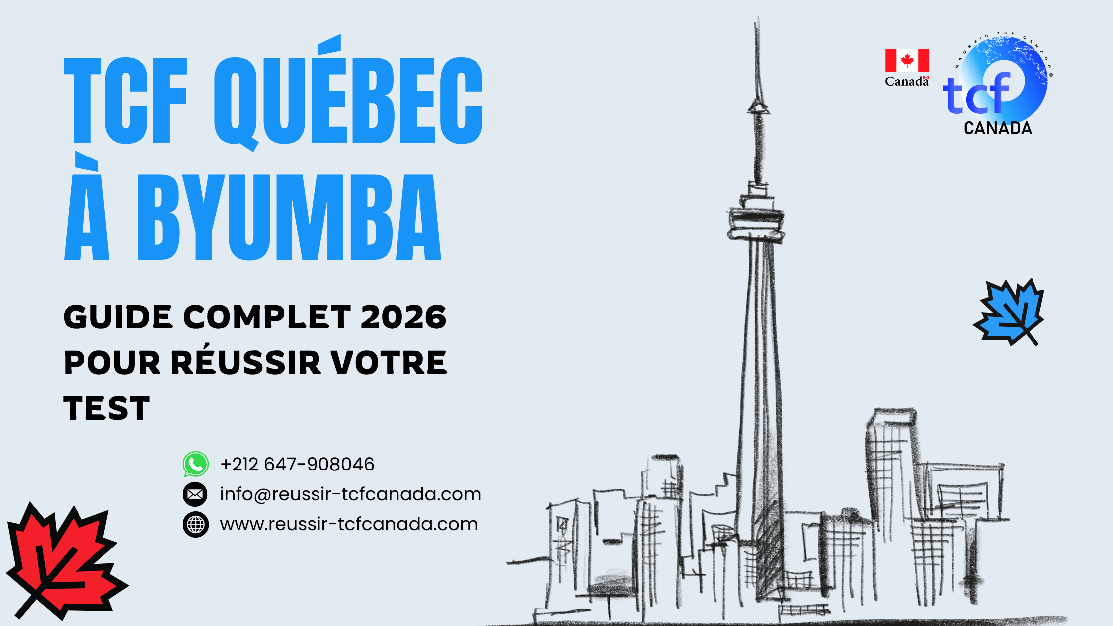 Préparez le TCF Québec à Byumba avec le Pack Nabil : tests identiques, méthodologie et entraînement complet pour réussir en 2026.