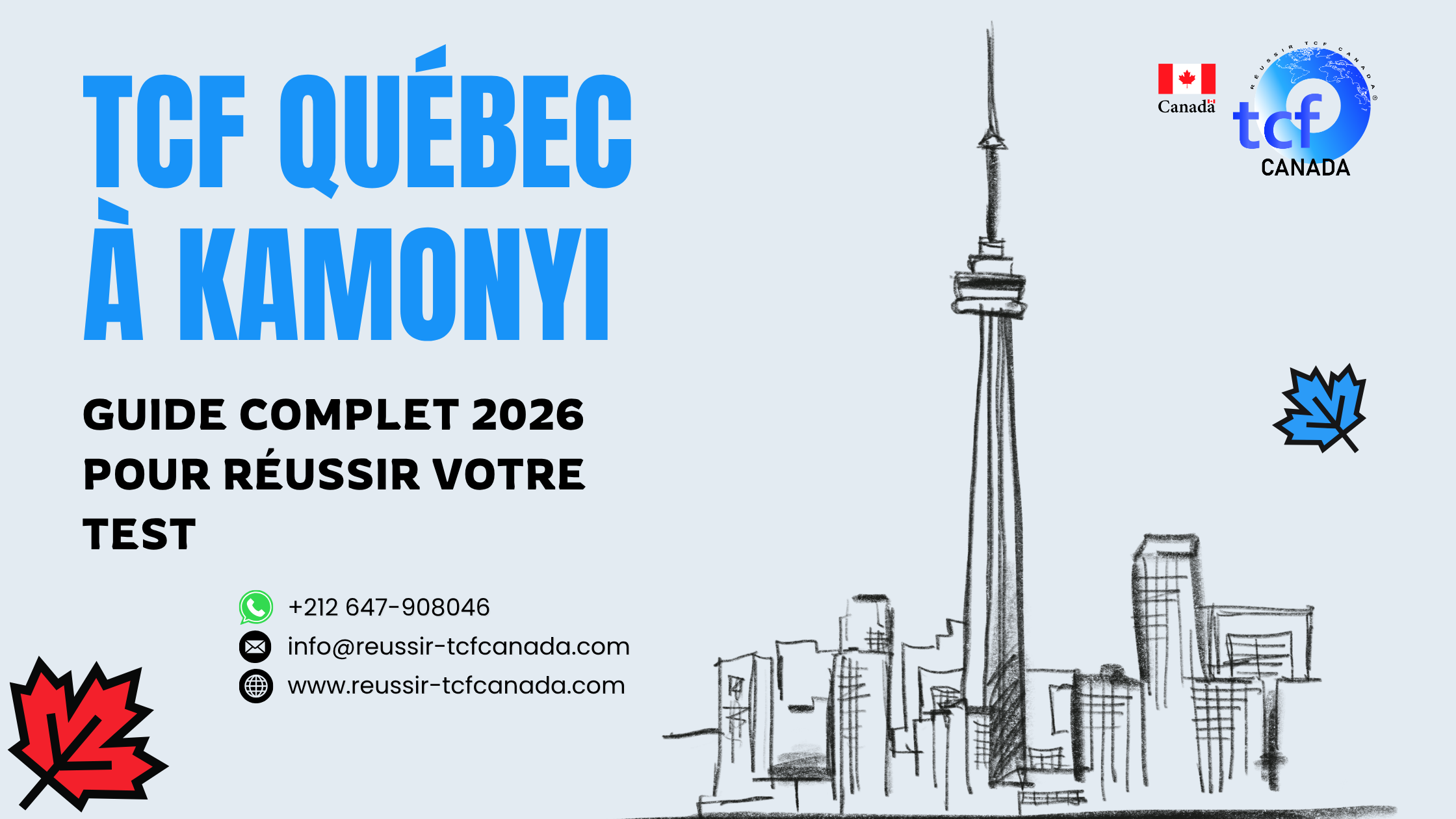 Préparez le TCF Québec à Kamonyi avec les Packs Nabil : tests identiques, méthodologie et entraînement complet pour réussir en 2026.