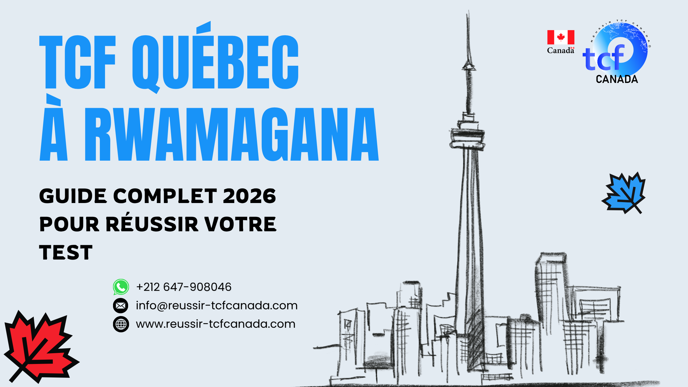 Préparez le TCF Québec à Rwamagana avec les Packs Nabil : tests identiques, méthodologie et entraînement complet pour réussir en 2026.