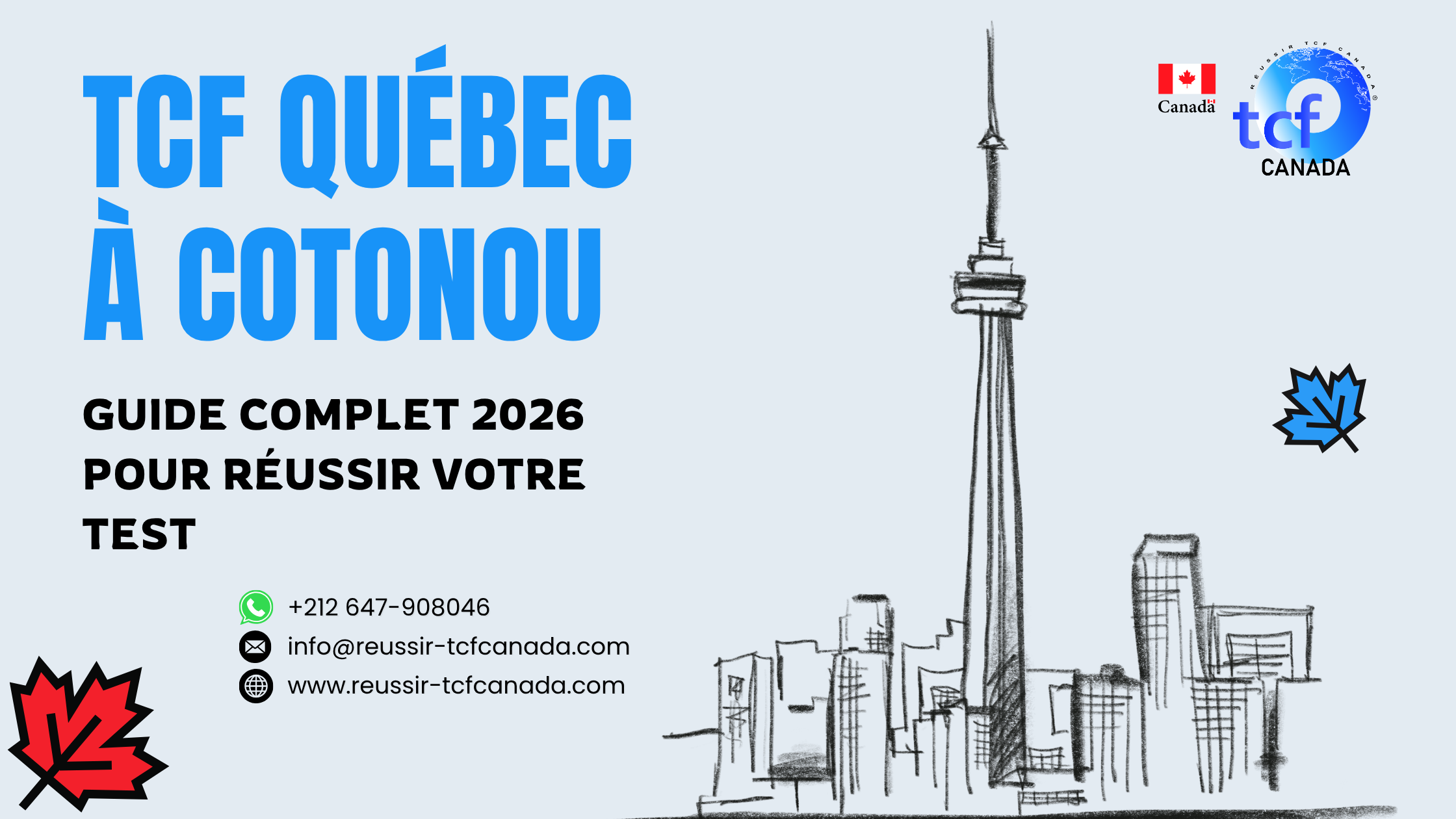 Préparez le TCF Québec à Cotonou avec le Pack Nabil. Tests identiques, méthodologie et stratégie pour réussir en 2026.