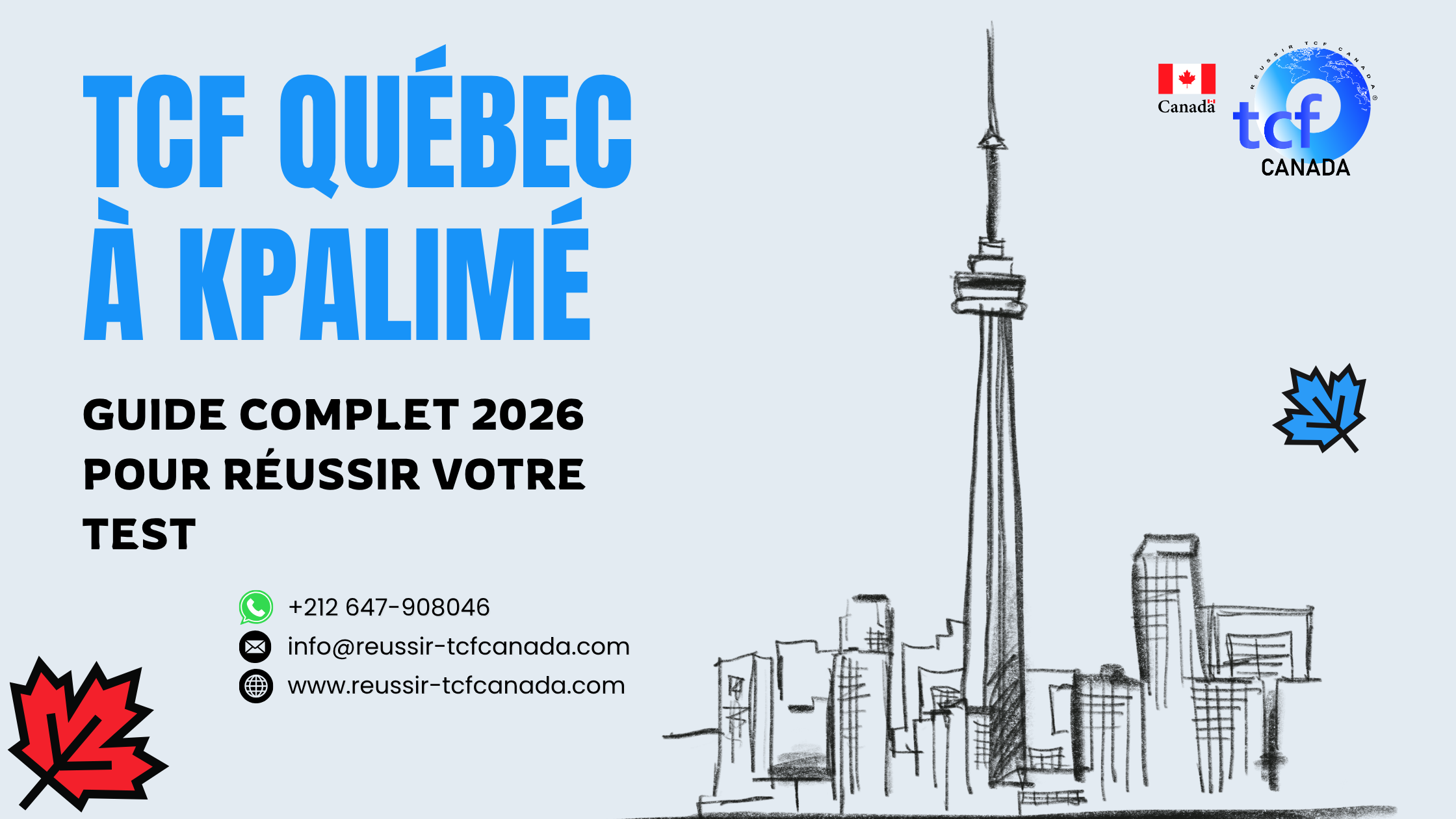 Préparez le TCF Québec à Kpalimé avec Pack Nabil : tests identiques, méthodologie et entraînement complet pour réussir en 2026.