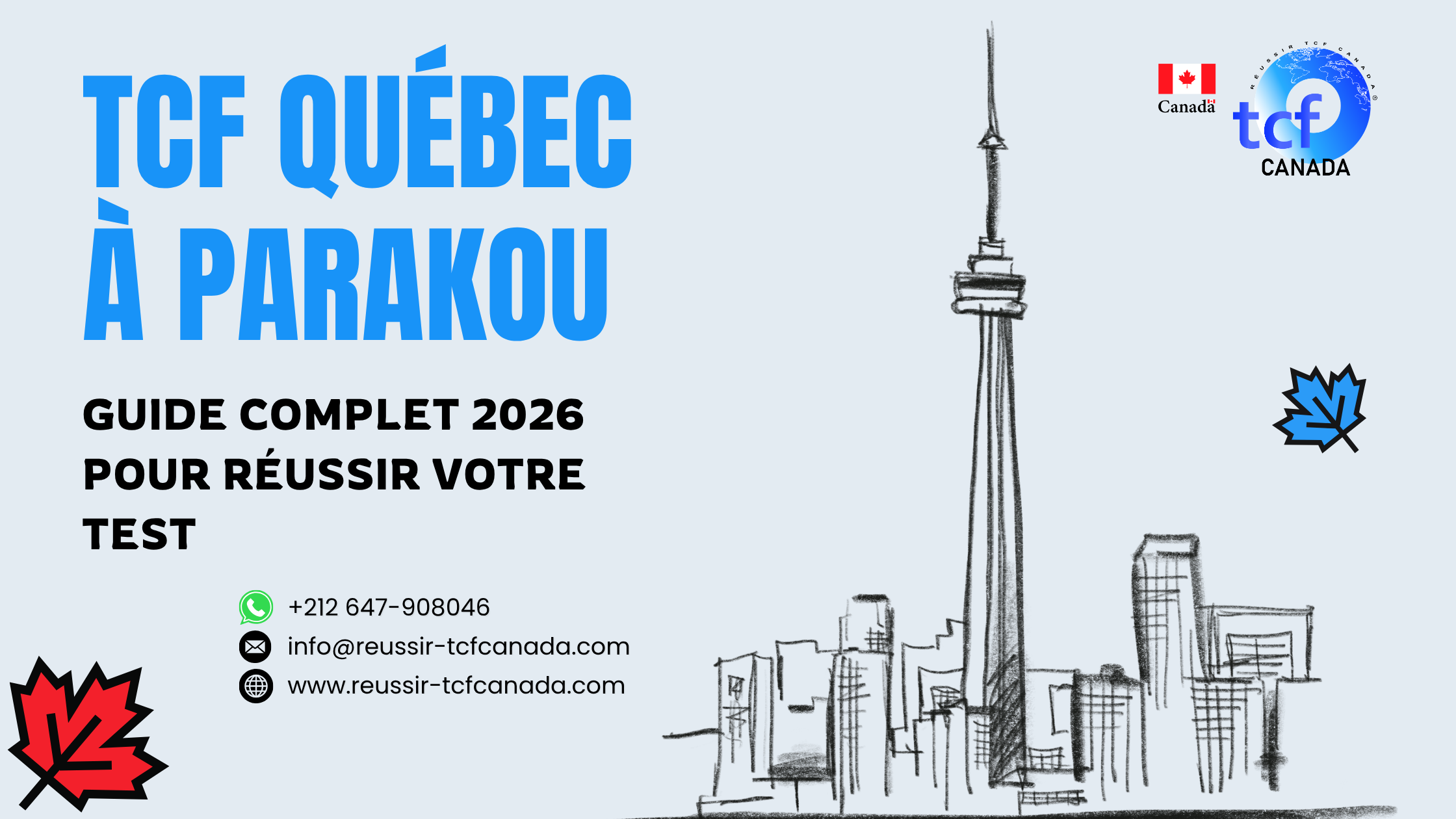 Préparez le TCF Québec à Parakou avec le Pack Nabil. Tests identiques, méthodologie et stratégies pour réussir en 2026.