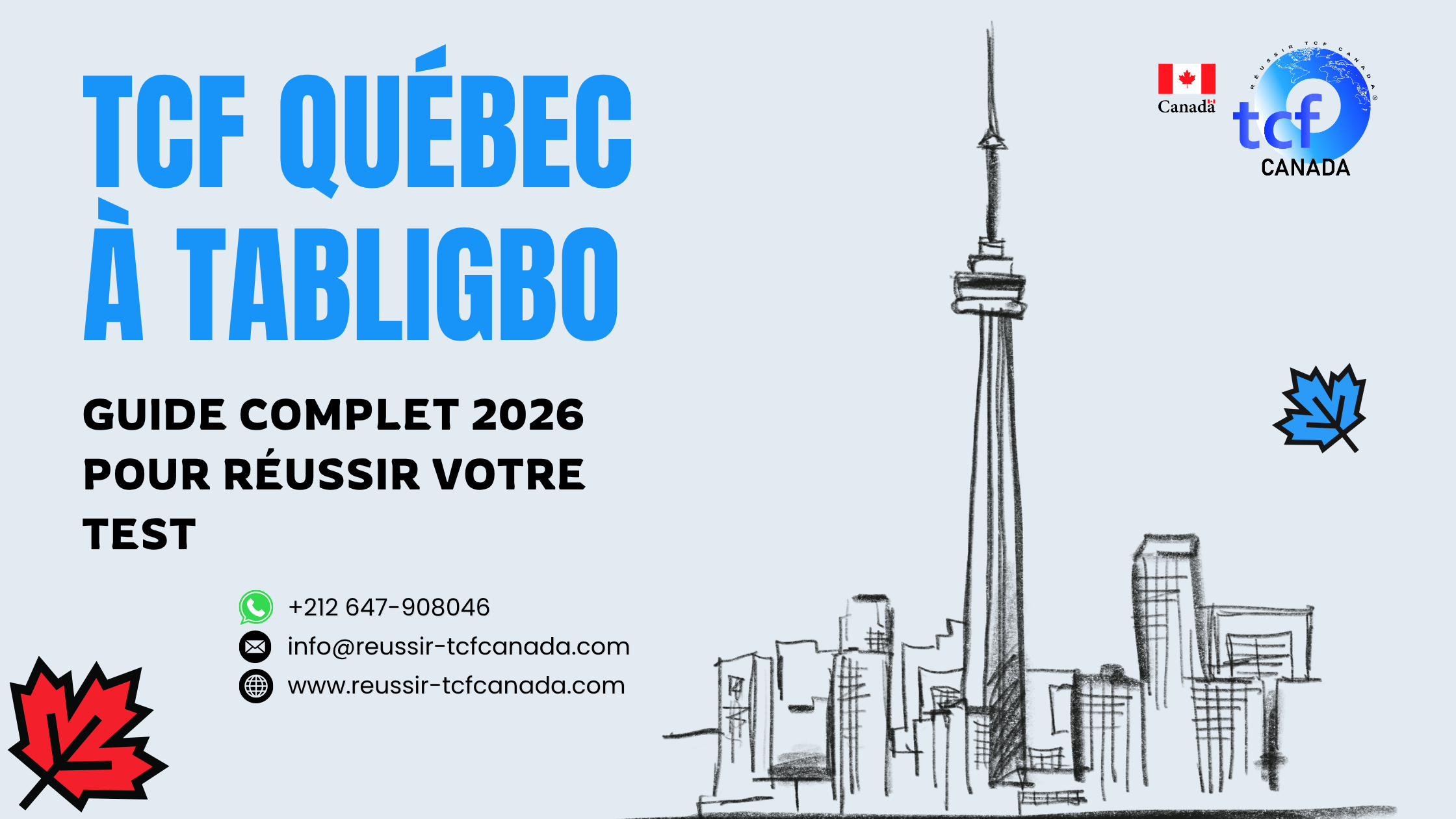 Préparez le TCF Québec à Tabligbo avec Pack Nabil : tests identiques, méthodologie et entraînement complet pour réussir en 2026.
