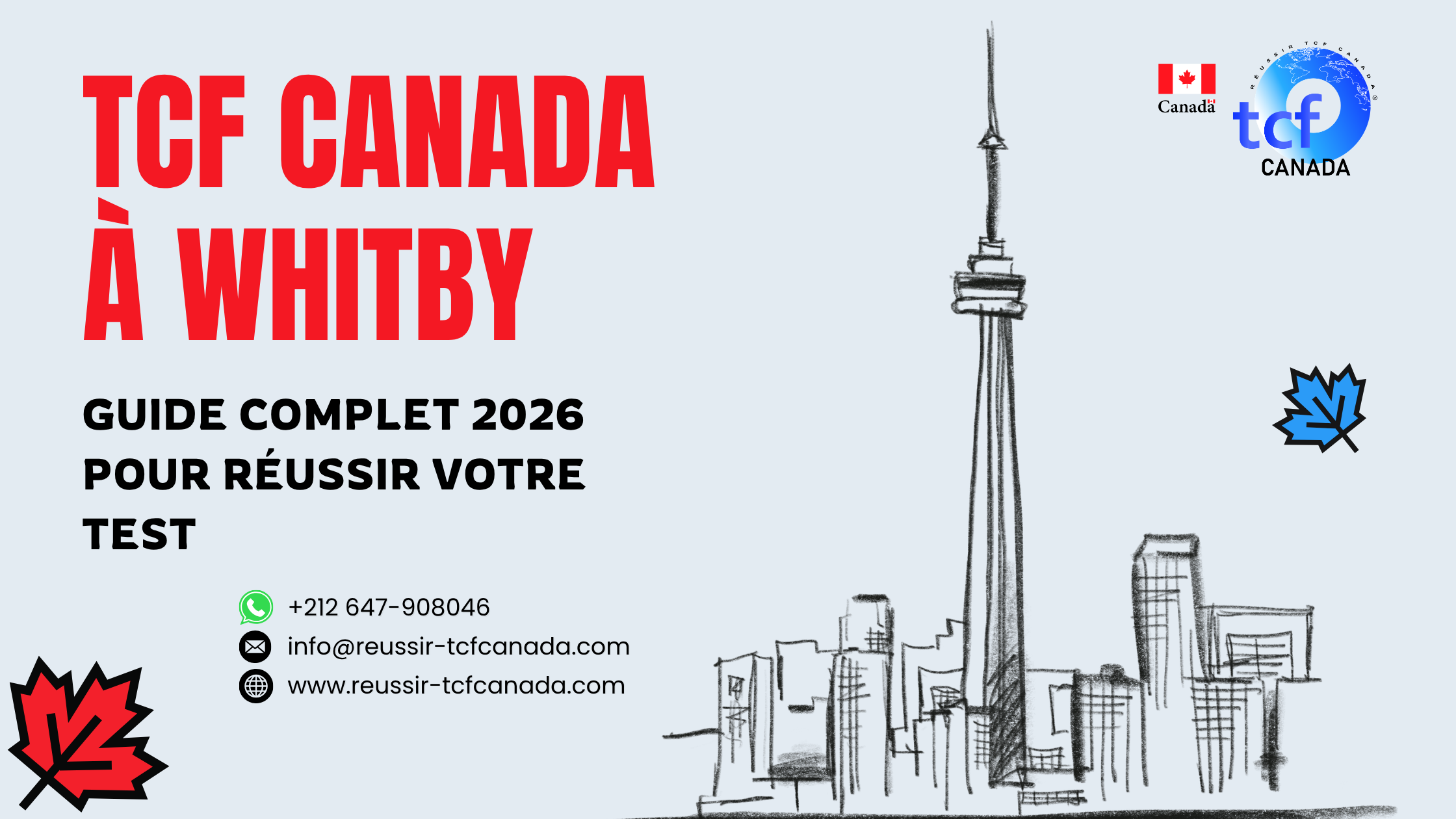 Préparez le TCF Canada à Whitby : centres proches, conseils, stratégies et ressources officielles pour réussir votre test en 2026.