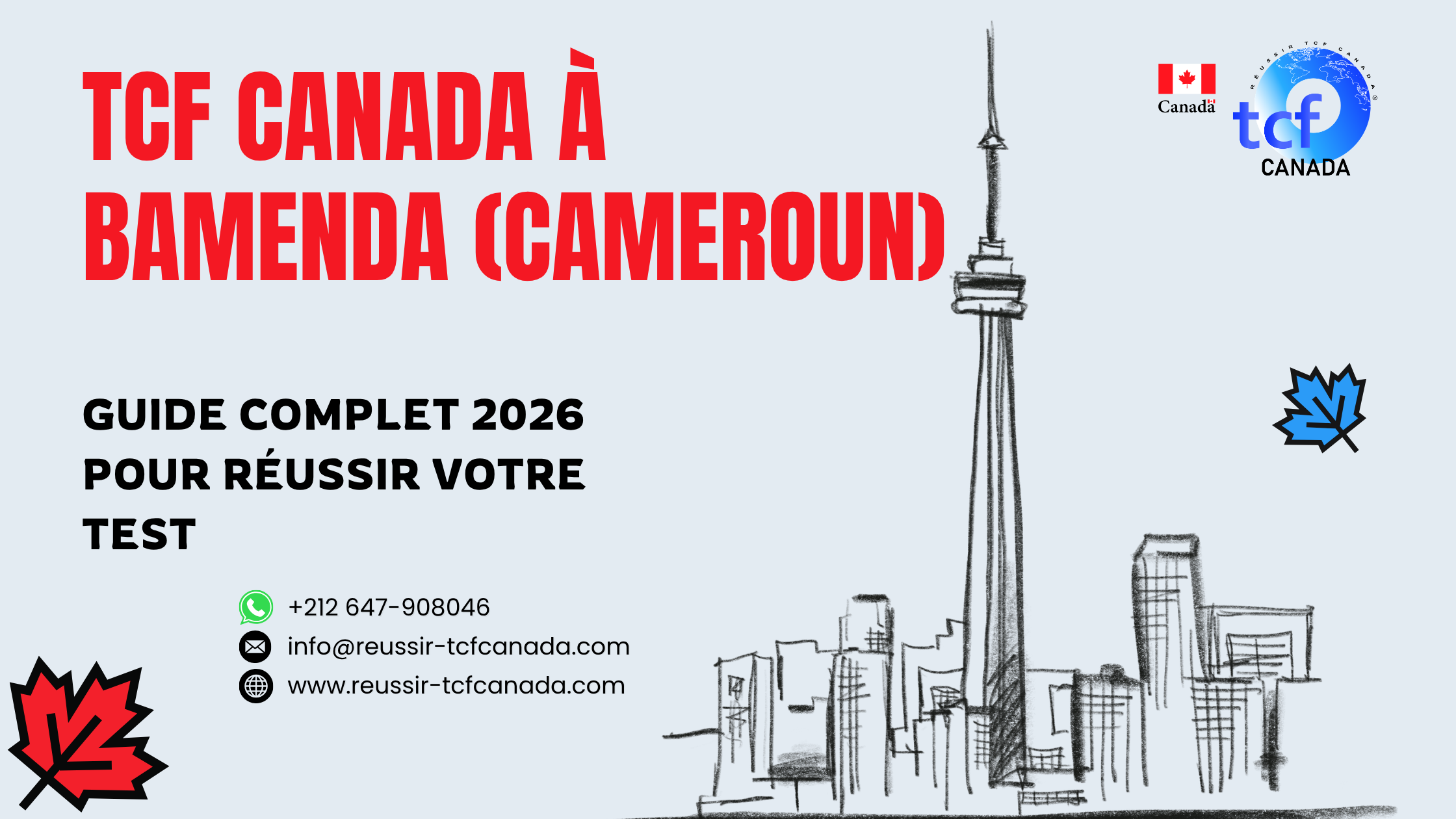 Préparez le TCF Canada depuis Bamenda avec le Pack Nabil. Méthode efficace et préparation en ligne pour 2026.