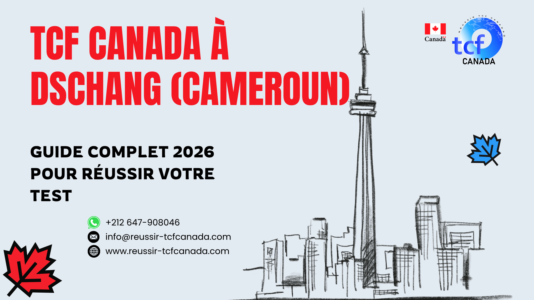 Préparez le TCF Canada à Dschang avec le Pack Nabil. Formation en ligne, tests blancs et stratégies pour réussir en 2026.