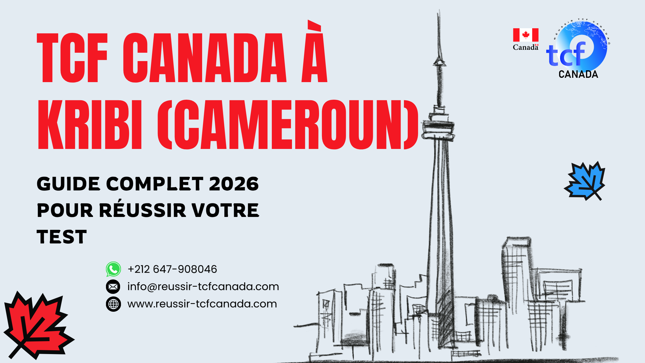 Préparez le TCF Canada depuis Kribi avec le Pack Nabil. Méthode efficace et préparation en ligne pour 2026