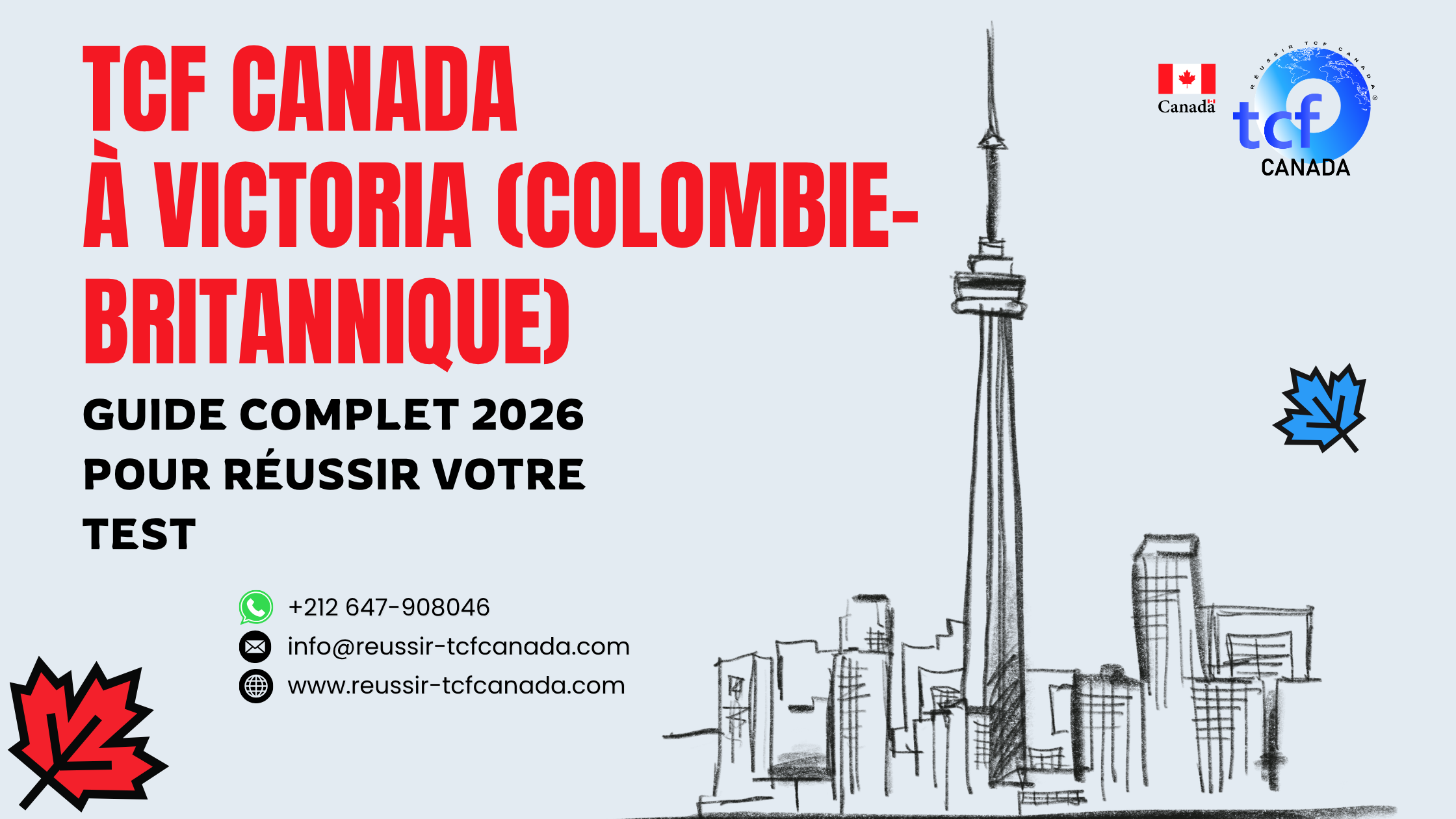 Préparez le TCF Canada à Victoria avec le Pack Nabil. Centres agréés et stratégies gagnantes pour 2026.
