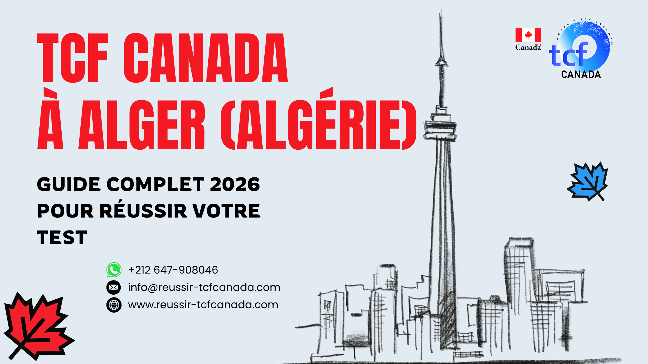Préparez le TCF Canada à Alger avec le Pack Nabil. Centres, méthodes et conseils pour réussir l’examen 2026.