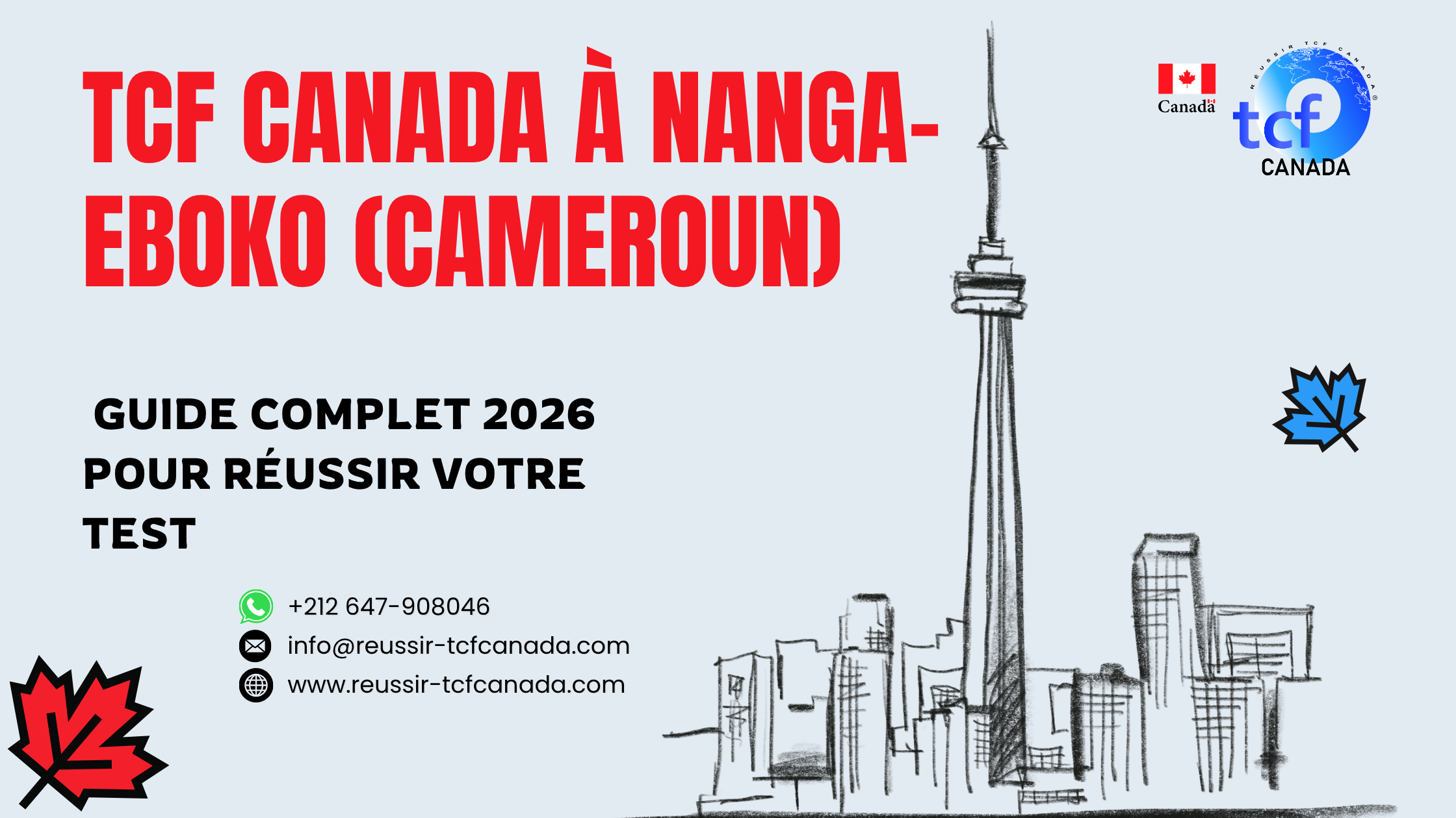 Préparez le TCF Canada à Nanga-Eboko avec le Pack Nabil. Tests, stratégies et corrections pour réussir en 2026.