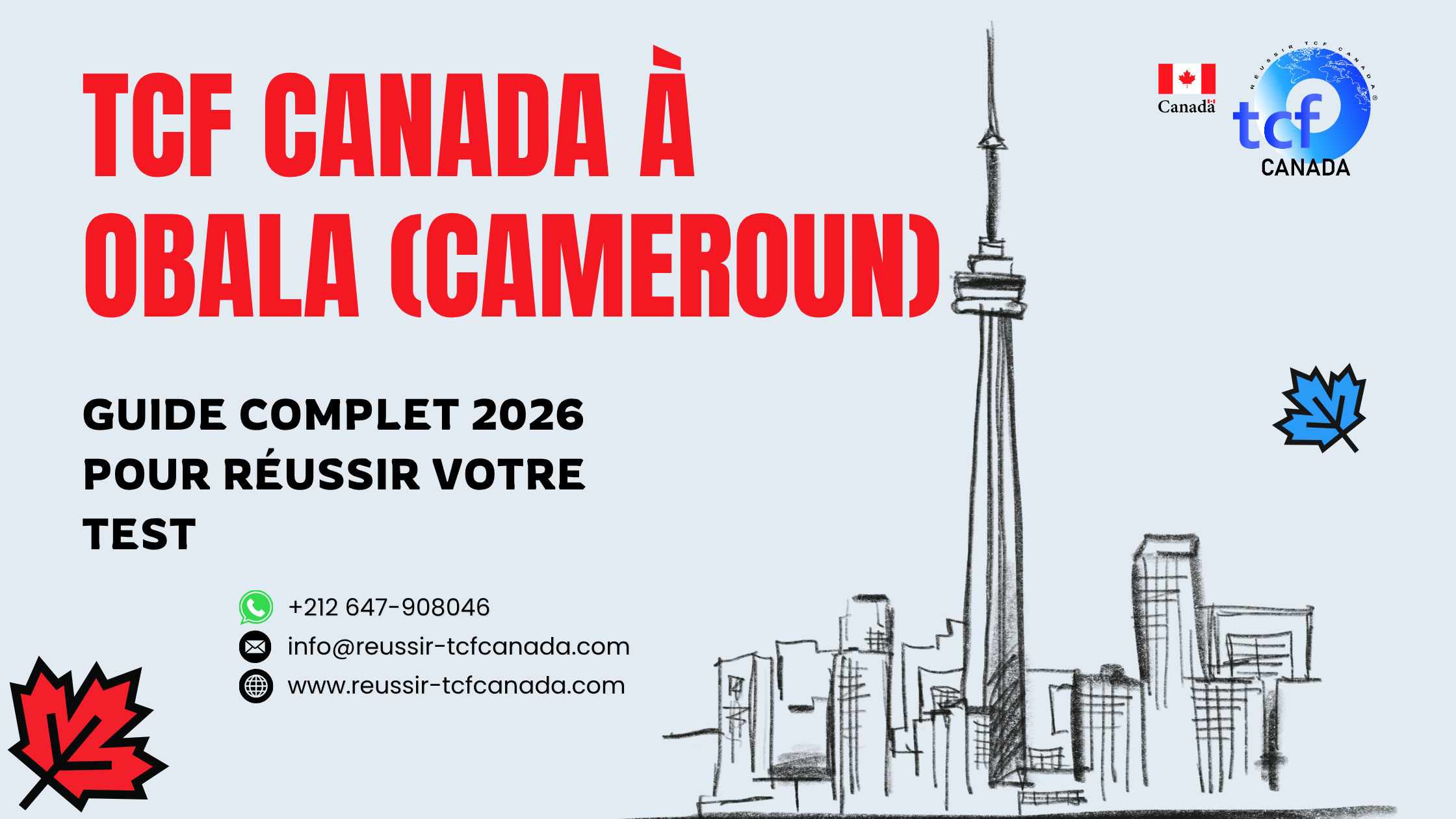 Préparez le TCF Canada à Obala avec le Pack Nabil. Tests, stratégies et corrections professionnelles pour réussir en 2026.