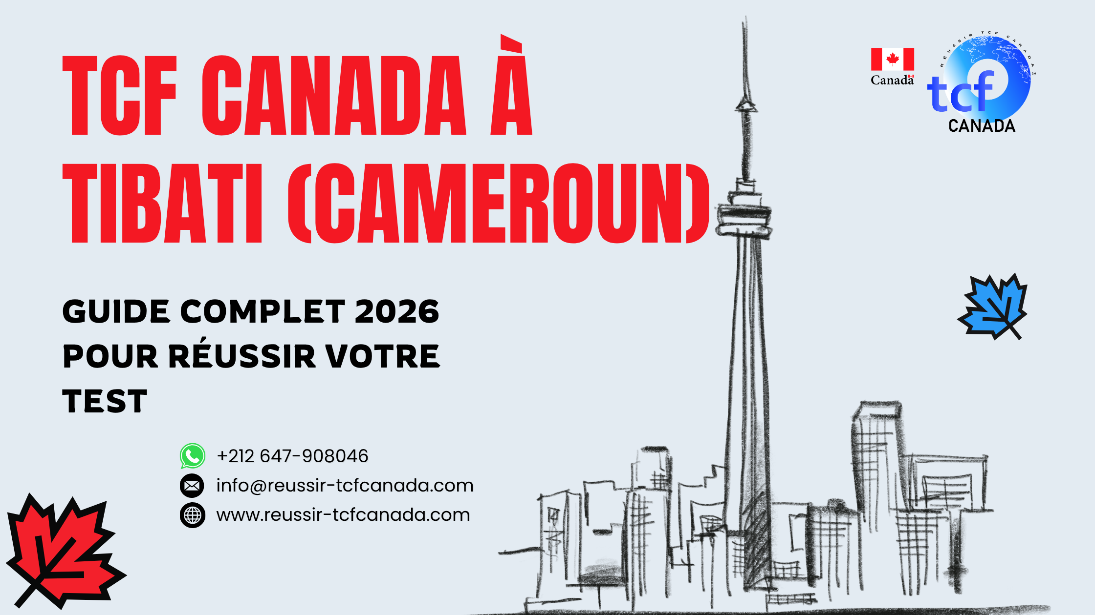 Préparez le TCF Canada à Tibati avec le Pack Nabil. Tests, stratégies et corrections pour réussir en 2026.