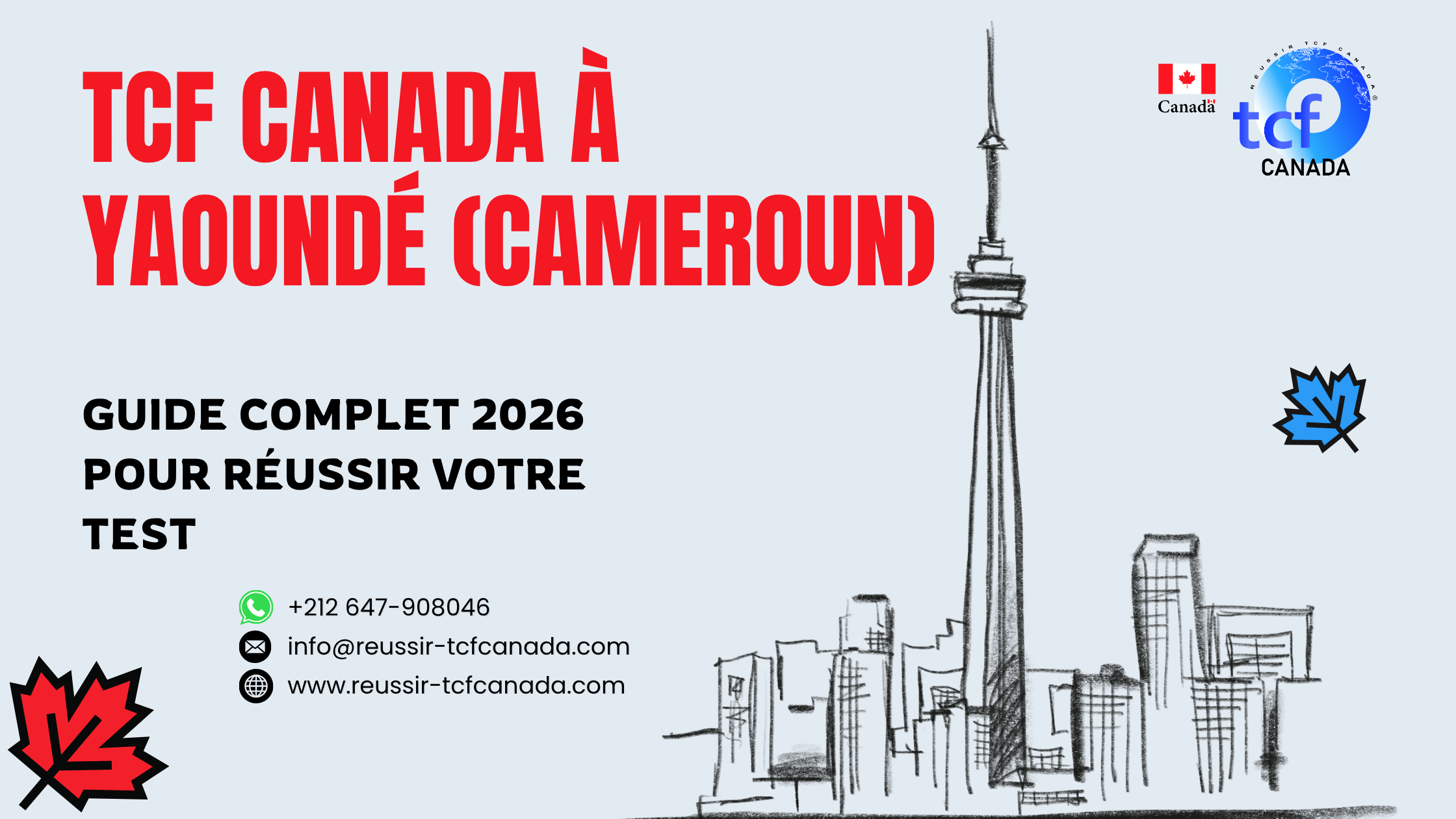 Préparez le TCF Canada à Yaoundé avec le Pack Nabil. Centres agréés, méthodes efficaces et accompagnement 2026.