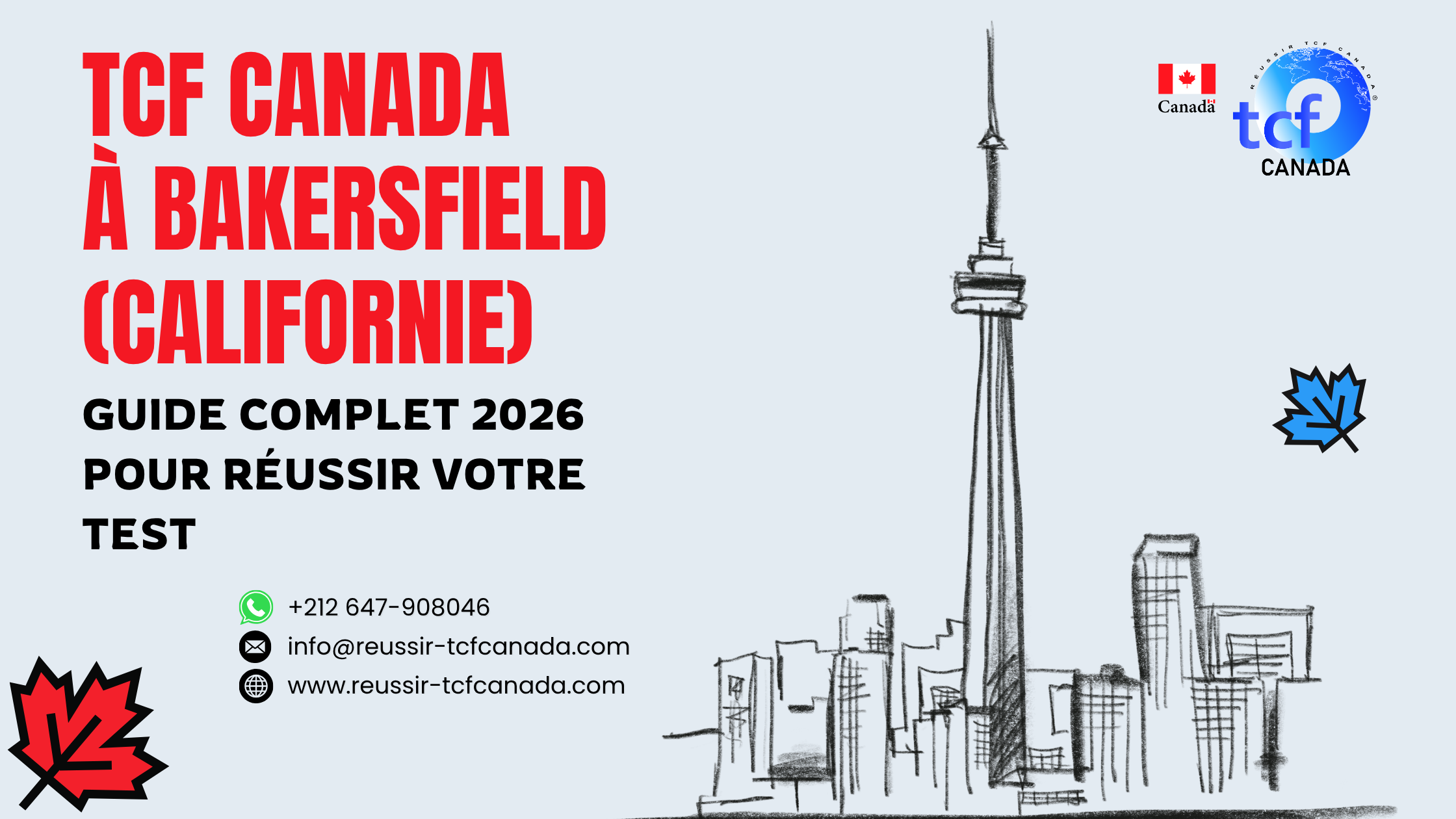 Préparez le TCF Canada à Bakersfield avec le Pack Nabil. Tests, stratégies et accompagnement pour réussir en 2026.