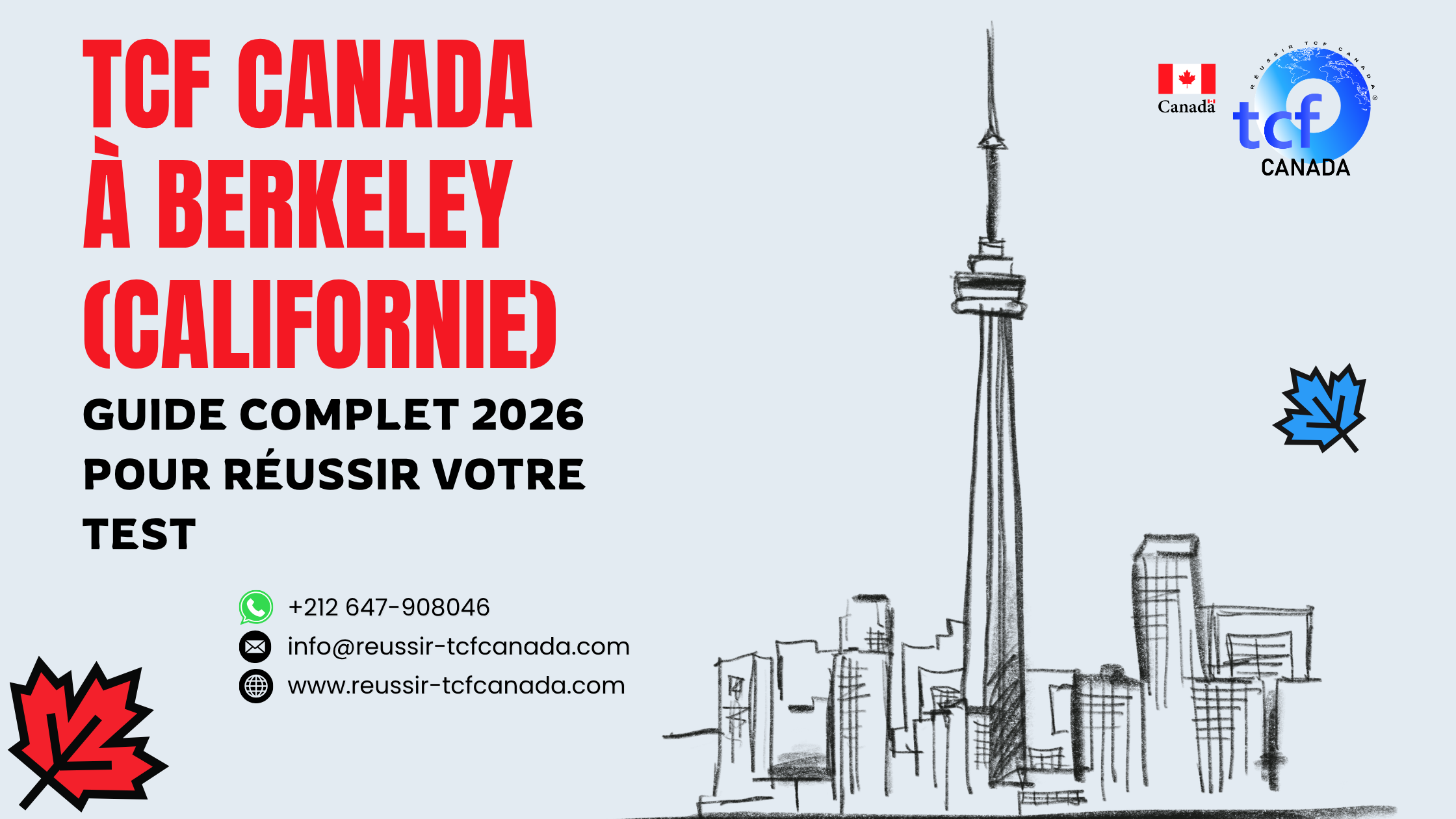 Préparez le TCF Canada à Berkeley avec le Pack Nabil. Tests, stratégies et accompagnement pour réussir en 2026.