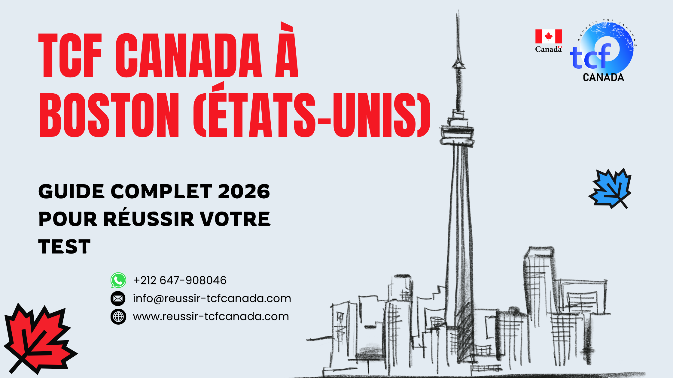 Préparez le TCF Canada à Boston avec le Pack Nabil. Tests blancs et méthodes officielles pour réussir en 2026.